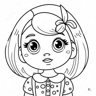 Cute Kawaii Girl With Big Eyes Coloring Page 2282-1869