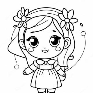 Cute Kawaii Girl With Big Eyes Coloring Page 2282-1870