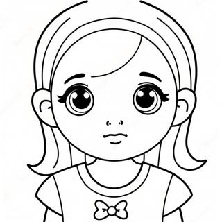 Cute Kawaii Girl With Big Eyes Coloring Page 2282-1871