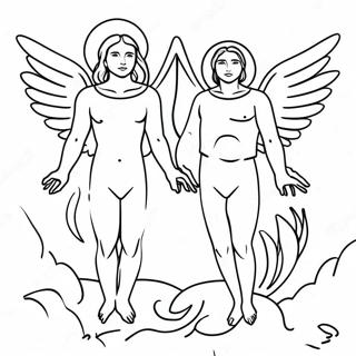 Angelic Beings In Revelation Coloring Page 22854-21023