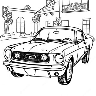 Ford Mustang Classic Car Coloring Page 22873-21034