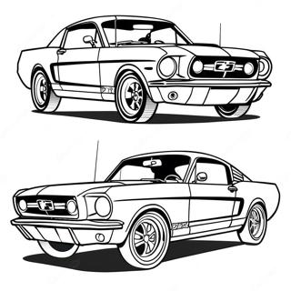 Ford Mustang Classic Car Coloring Page 22873-21036