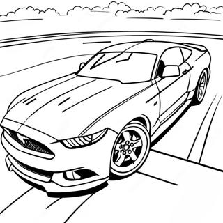 Ford Mustang Racing Car Coloring Page 22874-21037