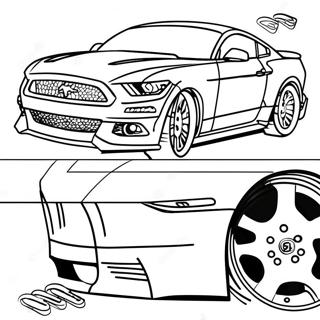 Ford Mustang Racing Car Coloring Page 22874-21040