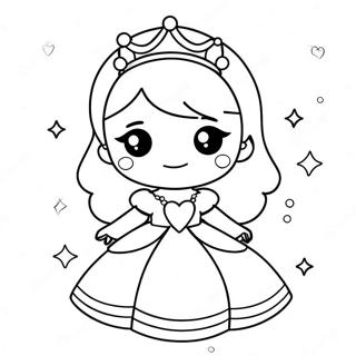 Cute Anime Princess With Sparkling Dress Coloring Page 22884-21046