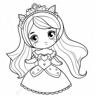 Cute Anime Princess With Sparkling Dress Coloring Page 22884-21048