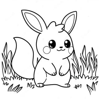 Cute Flareon Playing In The Grass Coloring Page 22934-21086