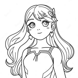 Long Hair Anime Girl Coloring Page 22943-21091