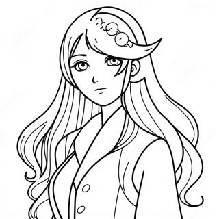 Long Hair Anime Girl Coloring Page 22943-21092