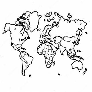 Colorful World Map Coloring Page 22964-21110