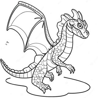 Majestic Water Dragon Flying Coloring Page 22984-21125