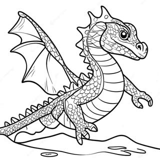 Majestic Water Dragon Flying Coloring Page 22984-21128