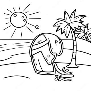 Sunny Beach Day Coloring Page 22994-21136