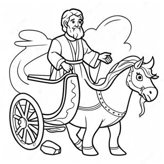 Elijah With Fiery Chariot Coloring Page 23014-21149