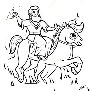 Elijah With Fiery Chariot Coloring Page 23014-21150