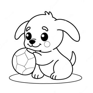 Cute Puppy Playing With Ball Coloring Page 2302-1885