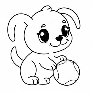 Cute Puppy Playing With Ball Coloring Page 2302-1886