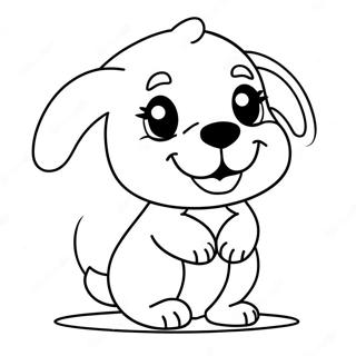 Cute Puppy Playing With Ball Coloring Page 2302-1887