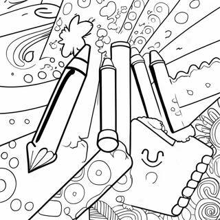 Colorful Markers Fun Coloring Page 23044-21175