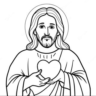 Jesus Holding A Heart Coloring Page 23064-21189