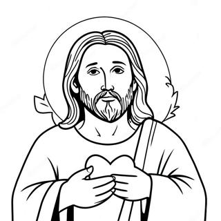 Jesus Holding A Heart Coloring Page 23064-21190