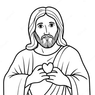 Jesus Holding A Heart Coloring Page 23064-21191