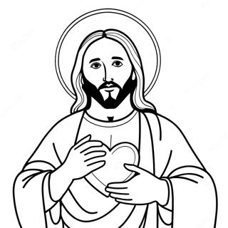 Jesus Holding A Heart Coloring Page 23064-21192