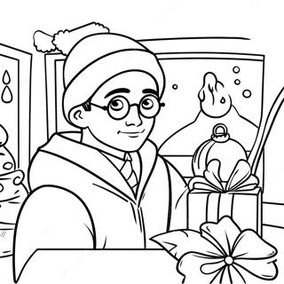 Harry Potter Christmas Coloring Page 23093-21211