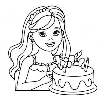 Barbie Birthday Celebration Coloring Page 23113-21228