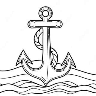 Colorful Anchor With Waves Coloring Page 23184-21285