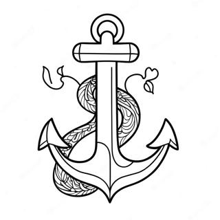 Colorful Anchor With Waves Coloring Page 23184-21287