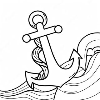 Colorful Anchor With Waves Coloring Page 23184-21288