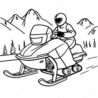 Fast Snowmobile Racing Coloring Page 23204-21302