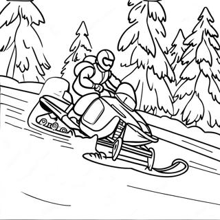 Fast Snowmobile Racing Coloring Page 23204-21303