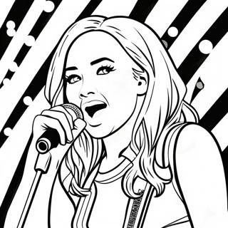 Hannah Montana Singing On Stage Coloring Page 23214-21309