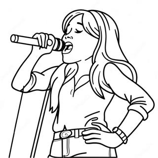 Hannah Montana Singing On Stage Coloring Page 23214-21310