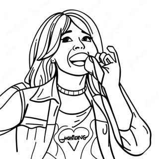 Hannah Montana Singing On Stage Coloring Page 23214-21311