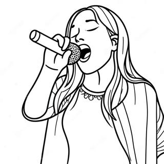 Hannah Montana Singing On Stage Coloring Page 23214-21312