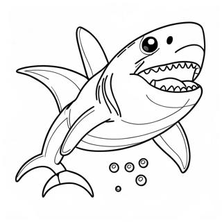 Great White Shark Swimming Coloring Page 23224-21317