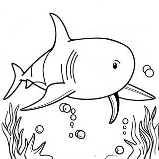 Great White Shark Swimming Coloring Page 23224-21318