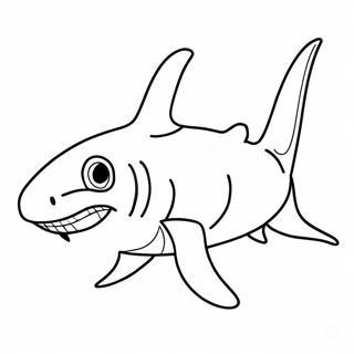 Great White Shark Swimming Coloring Page 23224-21319