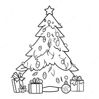 Festive Christmas Tree Coloring Page 2322-1901