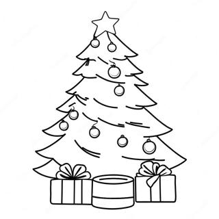 Festive Christmas Tree Coloring Page 2322-1902