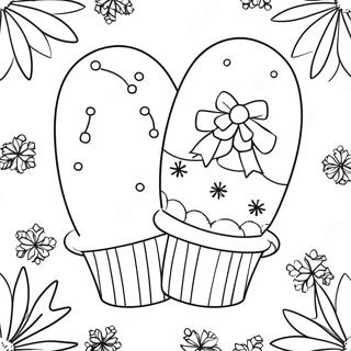 Cute Winter Mittens Coloring Page 23244-21333