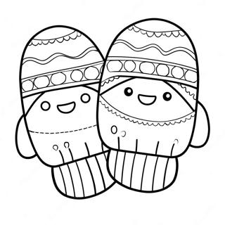 Cute Winter Mittens Coloring Page 23244-21334