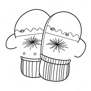 Cute Winter Mittens Coloring Page 23244-21335