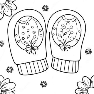 Cute Winter Mittens Coloring Page 23244-21336