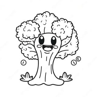 Happy Broccoli Character Coloring Page 23254-21342