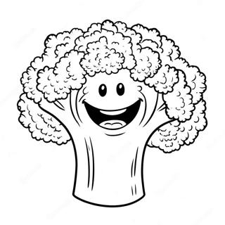 Happy Broccoli Character Coloring Page 23254-21344