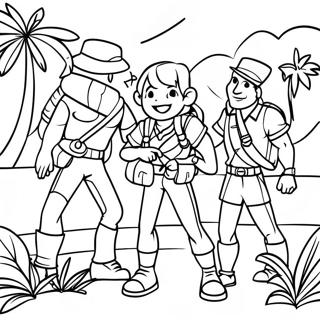 Jumanji Adventure Scene Coloring Page 23274-21358